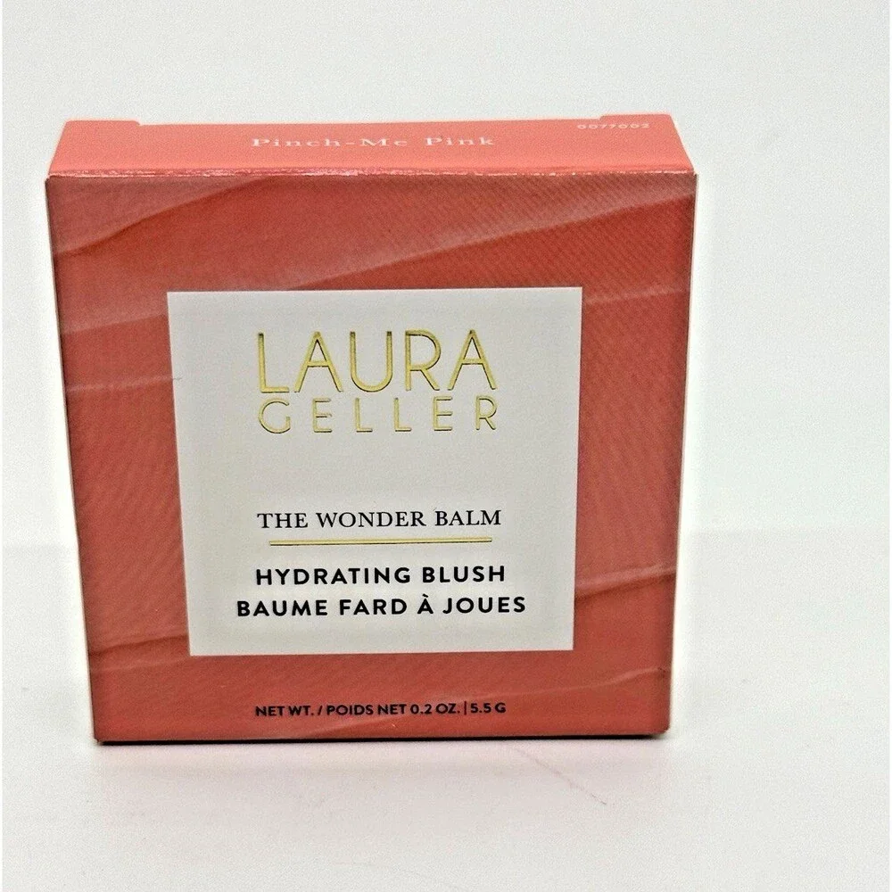 Laura Geller Wonder Balm Hydrating Blush Pinch Me Pink w Blending Brush 2 Pc Set